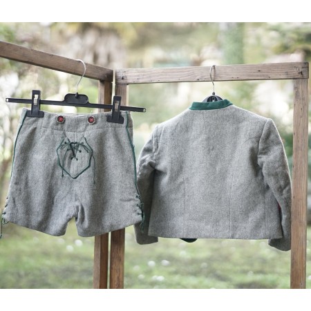 GIACCA + PANTALONCINI anni '40/50 LANA VINTAGE BAMBINO tg.3/4