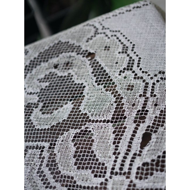 ANTICA TOVAGLIA  IN FILET A RETE 150x150 cm ca.
