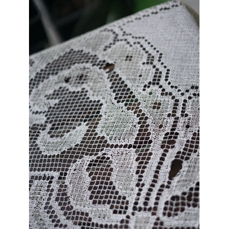 ANTICA TOVAGLIA  IN FILET A RETE 150x150 cm ca.