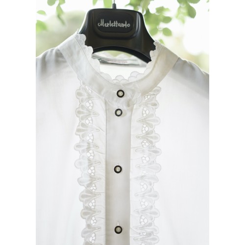 CAMICIA CON PIZZO STILE TIROLESE  TG.52 it. Alphorn 2