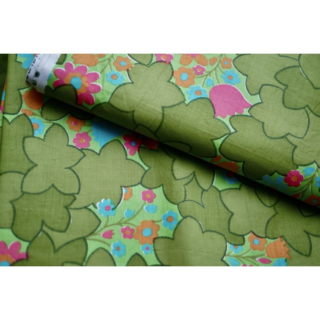 DUE TESSUTI IN COTONE VINTAGE anni '70  300x130cm
