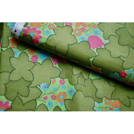 DUE TESSUTI IN COTONE VINTAGE anni '70  300x130cm