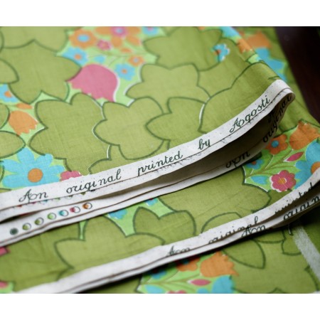 DUE TESSUTI IN COTONE VINTAGE anni '70  300x130cm