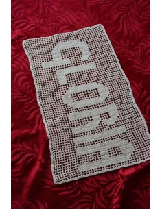  CENTRO REALIZZATO A MANO AD UNCINETTO 42x25cm