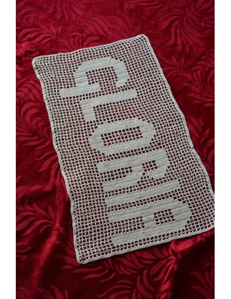  CENTRO REALIZZATO A MANO AD UNCINETTO 42x25cm