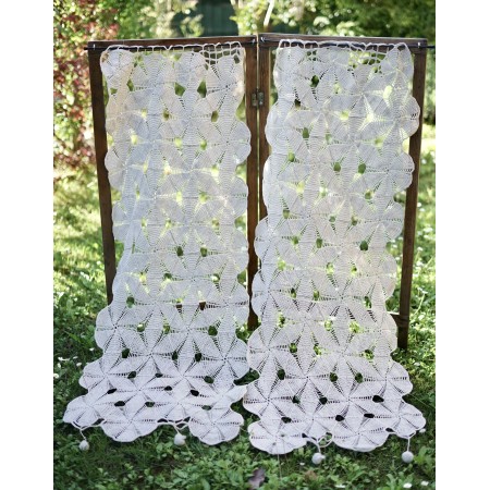 COPPIA TENDINE VINTAGE UNCINETTO 133x47 cm