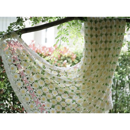 COPRILETTO / COPRITAVOLO PRIMAVERILE REALIZZATO A MANO 240x210 cm