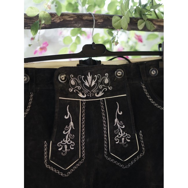 PANTALONI tg. 56 PELLE LEDERHOSEN TIROLESE Morena