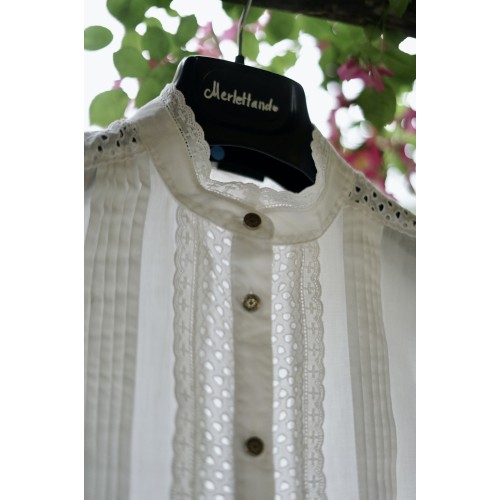 CAMICIA CON PIZZO STILE TIROLESE  TG.48 it. Alpen Trachten 2