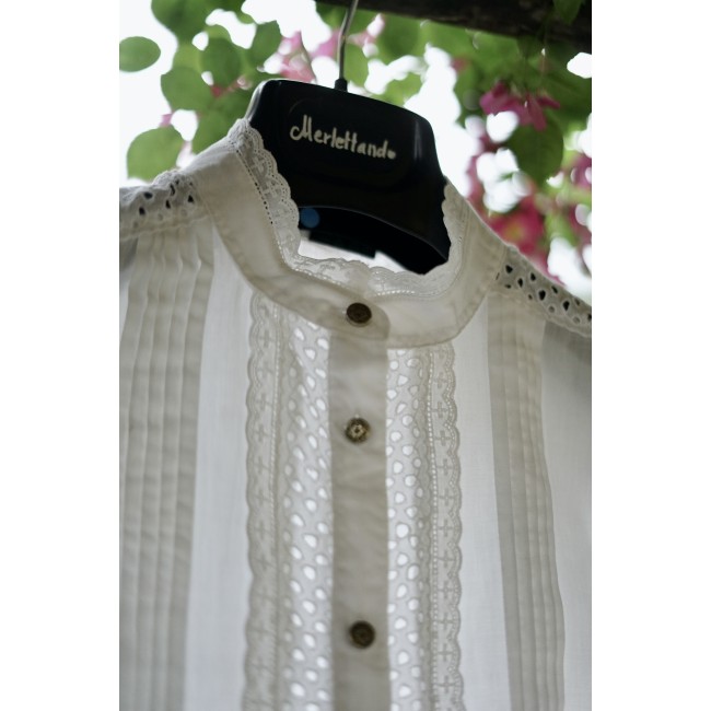 CAMICIA CON PIZZO STILE TIROLESE  TG.48 it....