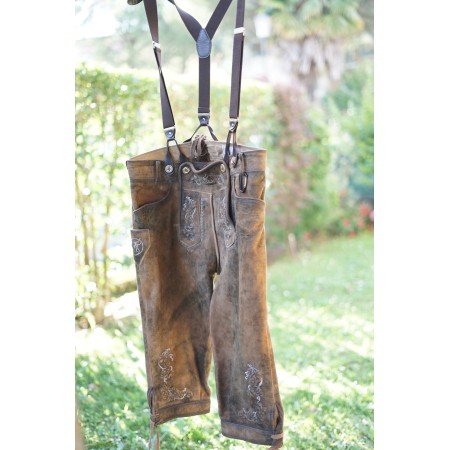 PANTALONI tg. 50 PELLE LEDERHOSEN TIROLESE Schoneberger