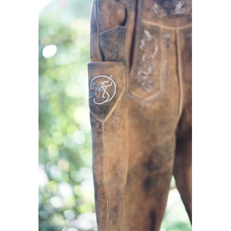 PANTALONI tg. 50 PELLE LEDERHOSEN TIROLESE Schoneberger