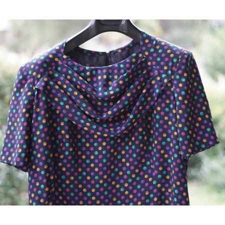 ABITO ELEGANTE POIS   tg. 44/46  it. circa VINTAGE