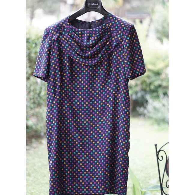 ABITO ELEGANTE POIS   tg. 44/46  it. circa VINTAGE