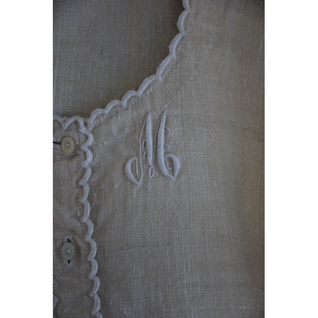 ANTICA CAMICIA DA NOTTE  CON MONOGRAMMA "TM"