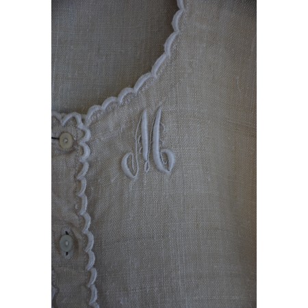 ANTICA CAMICIA DA NOTTE  CON MONOGRAMMA "TM"