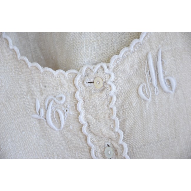 ANTICA CAMICIA DA NOTTE  CON MONOGRAMMA "TM"