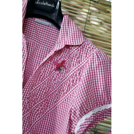 CAMICIA TIROLESE QUADRETTI ROSSA  tg 46 it. Stoskerpoint