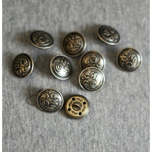 SET 10 BOTTONI STILE TIROLESE diam. 1,5 cm OS TRACHTEN