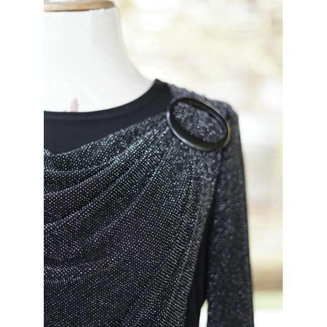 MAGLIA NERO / ARGENTO  tg 44 it