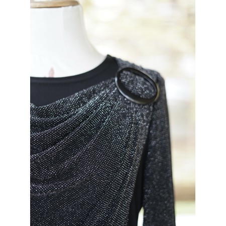 MAGLIA NERO / ARGENTO  tg 44 it