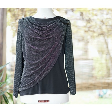 MAGLIA NERO / ARGENTO  tg 44 it