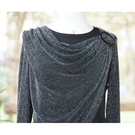 MAGLIA NERO / ARGENTO  tg 44 it
