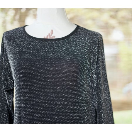 MAGLIA NERO / ARGENTO  tg 44 it