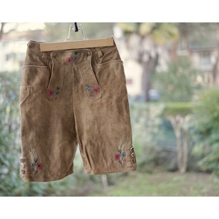 PANTALONI tg. 38 it. PELLE  TIROLESE DONNA