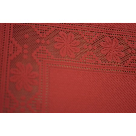 TOVAGLIA  NATALIZIA ROSSA / BORDEAUX IN PIZZO 190x135 cm