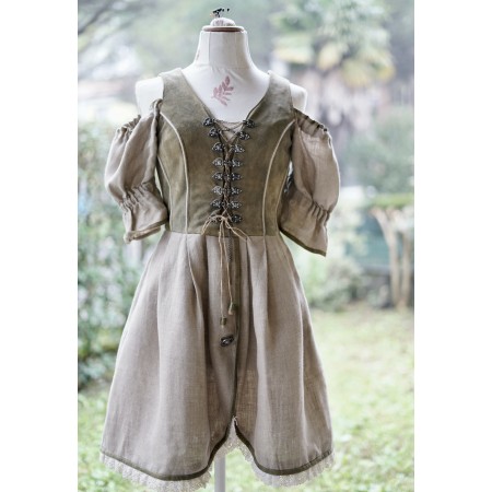 ABITO STILE TIROLESE tg. 40/42 it.  pelle lino