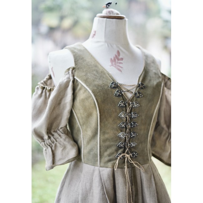 ABITO STILE TIROLESE tg. 40/42 it.  pelle lino