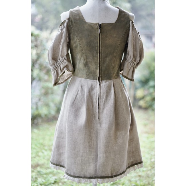ABITO STILE TIROLESE tg. 40/42 it.  pelle lino