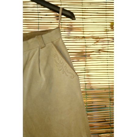 PANTALONI tg. 44/46 it. IN PELLE  TIROLESI VINTAGE MARIANNE MICHAEL