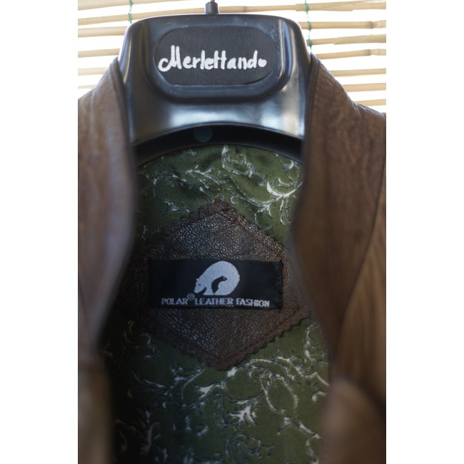 GIACCA GIACCONE TIROLESE tg 50  PELLE Polar Lather