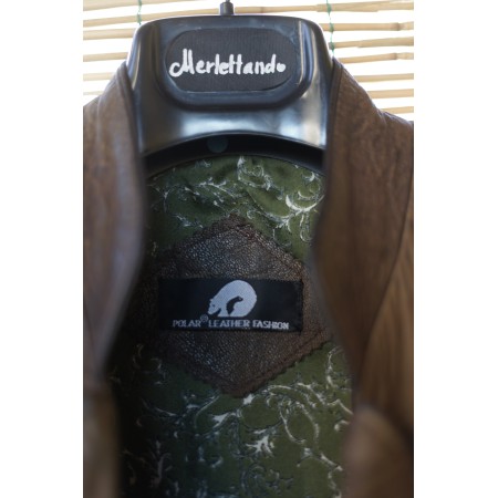 GIACCA GIACCONE TIROLESE tg 50  PELLE Polar Lather