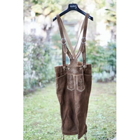 PANTALONI tg. 48/50 PELLE LEDERHOSEN STILE TIROLESE