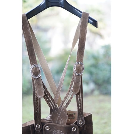 PANTALONI tg. 48/50 PELLE LEDERHOSEN STILE TIROLESE