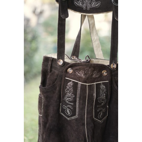 PANTALONI tg. 46/48 PELLE LEDERHOSEN STILE TIROLESE 2