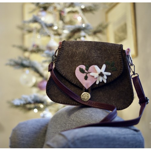 BORSA BORSETTA IN FELTRO TIROLESE REALIZZATA A MANO