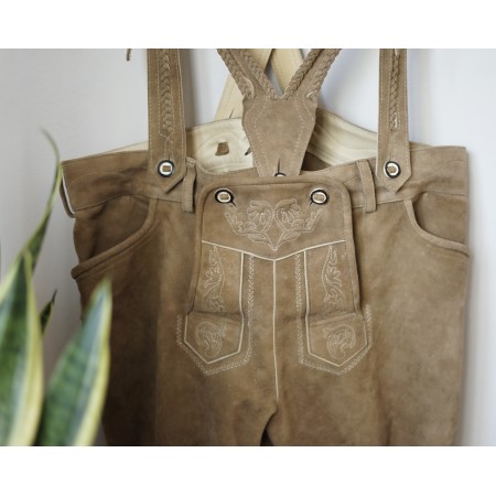 PANTALONI tg. 54 PELLE LEDERHOSEN STILE TIROLESE