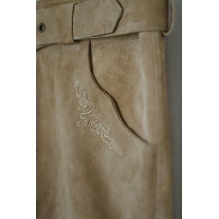 PANTALONI tg. 54/56 it. IN PELLE TIROLESI Alpenlander