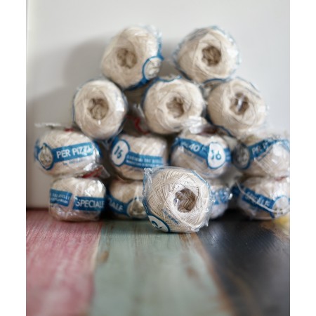 SET 14 GOMITOLI IN COTONE ECRU'  gr. 40 per UNCINETTO