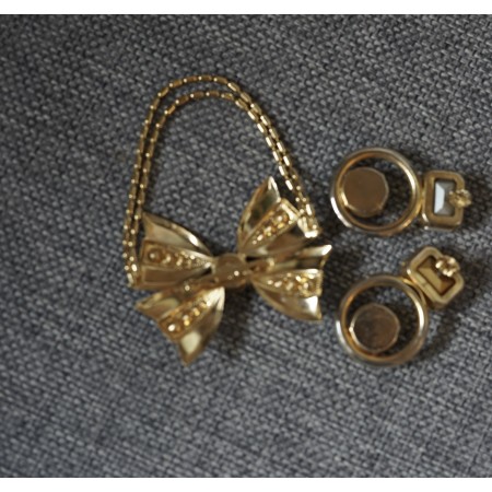 SPILLA + ORECCHINI METALO VINTAGE anni '90