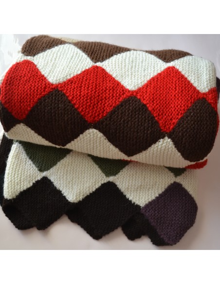 COPRILETTO / COPERTA LANA AI FERRI 220x210