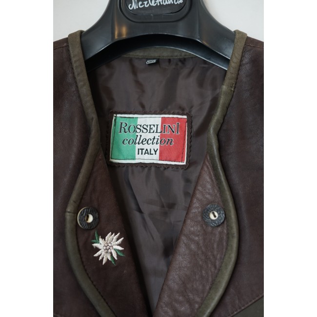 GILET  Tg. 54/56 circa UOMO TIROLESE PELLE