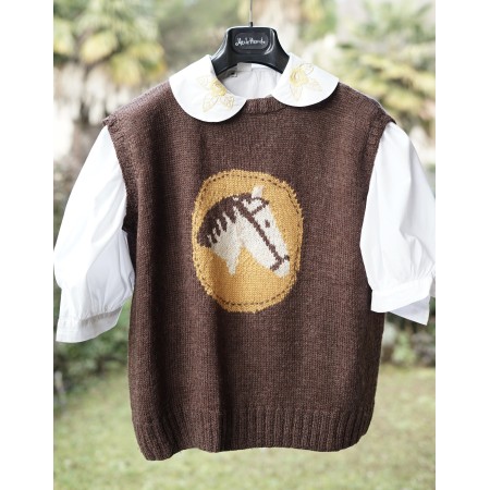 GILET MAGLIA MARRONE  tg 44  "Cavallo"