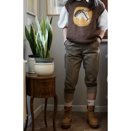GILET MAGLIA MARRONE  tg 44  "Cavallo"