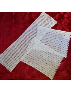 PARURE  TRE CENTRI AD UNCINETTO 