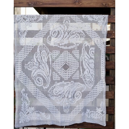 TOVAGLIA / COPRITAVOLO REALIZZATO MANO AD UNCINETTO 140x120 cm